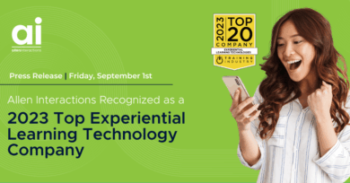 Allen Interactions Named as Top Experiential Learning Technology Company by Training Industry Allen Interactions Named as Top Experiential Learning Technology Company by Training Industry
